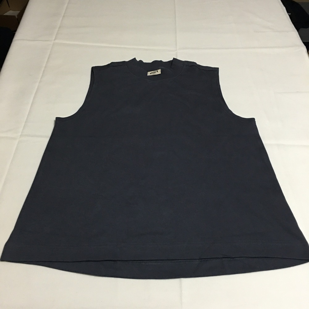 Pact Tank Top Women Large Black Organic Cotton Sleeveless Mock Neck